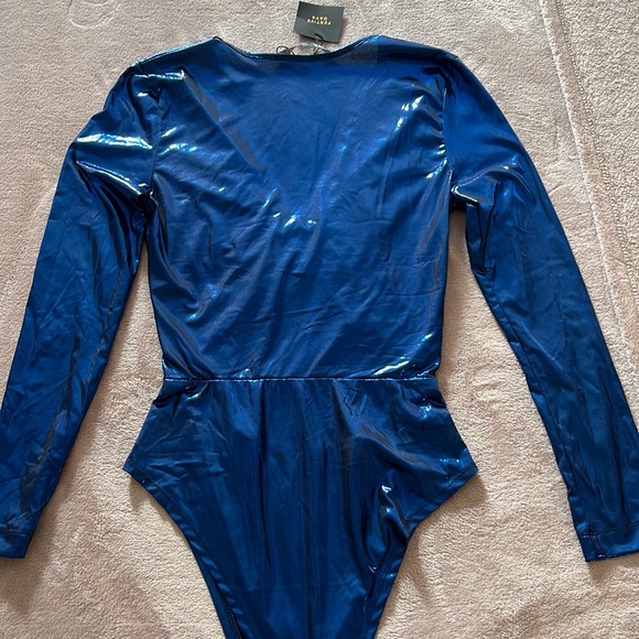 Zara Blue Metallic Body Suit - Picture 8 of 11